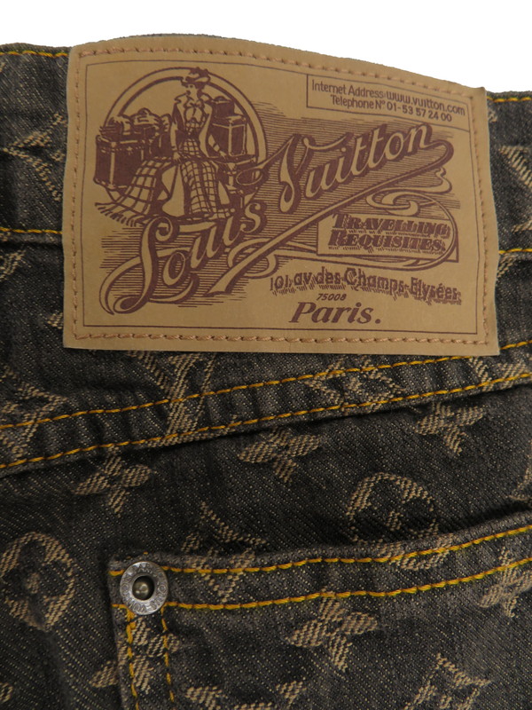 LOUIS VUITTON】【イタリア製】ルイヴィトン『モノグラム柄ジーンズ