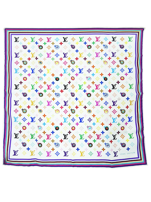 LOUIS VUITTON】ルイヴィトン『スカーフ アイラブ モノグラム 村上隆