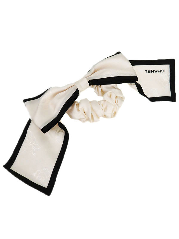 CHANEL】シャネル『ロゴ カメリア リボン シュシュ』レディース ヘア