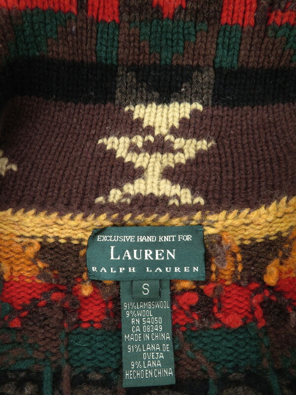 RALPH LAUREN】ラルフローレン『ネイティブ柄 カーディガン sizeS