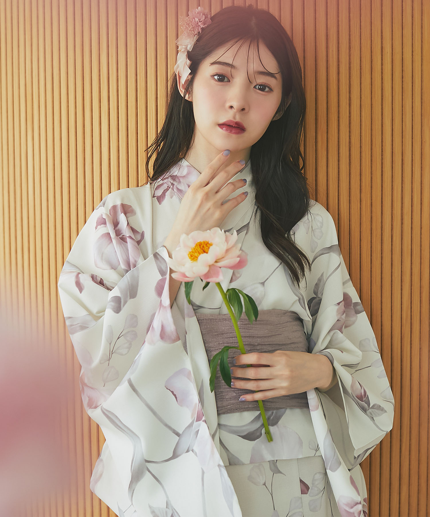 2WAY♪可憐に咲き誇る、鈴蘭×菖蒲柄セパレート浴衣