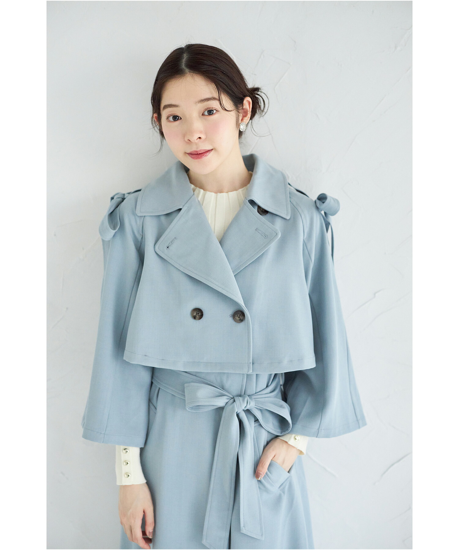 りぼん付きマルチWAYジレトレンチコート