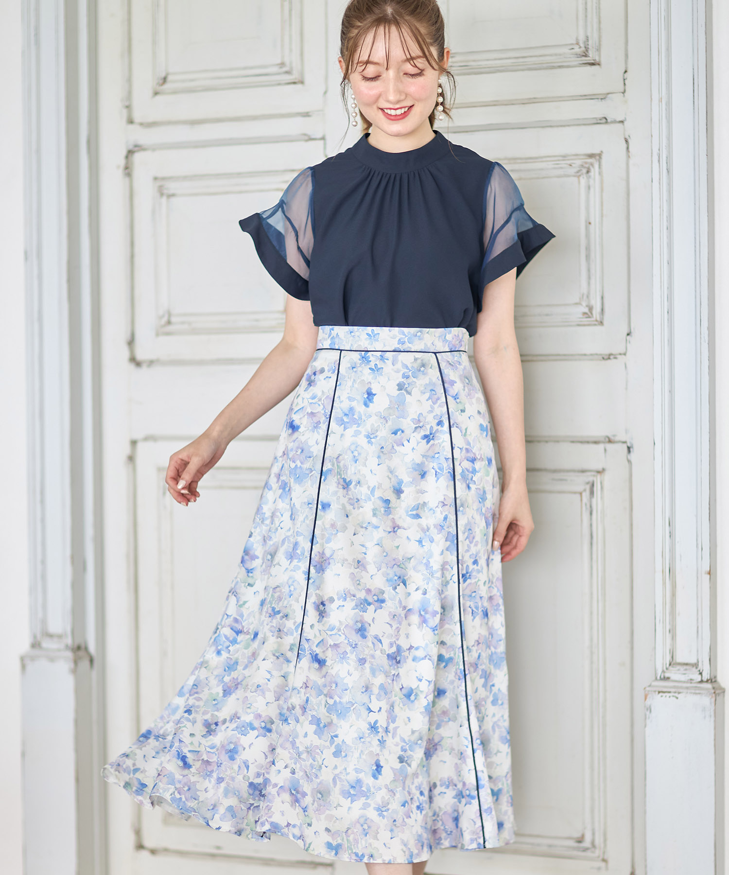 MYLAN レア！フラワープリント巻スカート