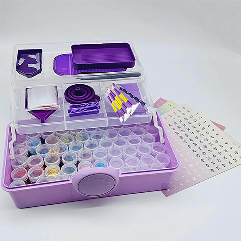 楽天市場】ダイヤモンドアート 作成ツール 展開式 3段収納ボックス