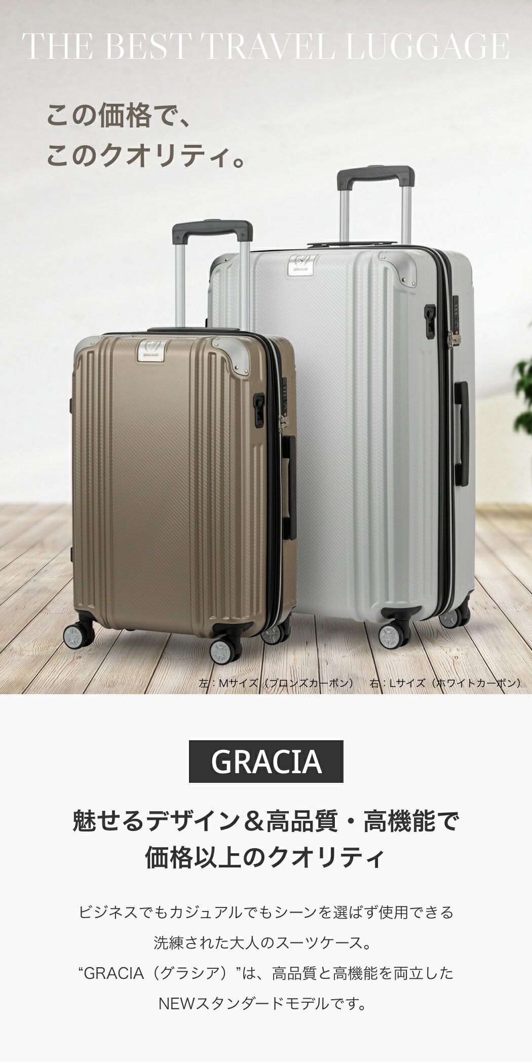 楽天市場】スーツケース キャリーケース キャリーバッグ ファスナー