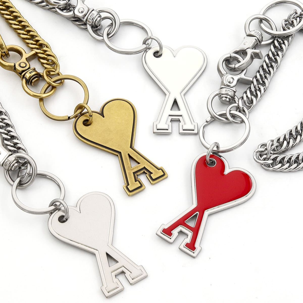 楽天市場】アミパリス AMI PARIS キーリング チェーン付きキーリング