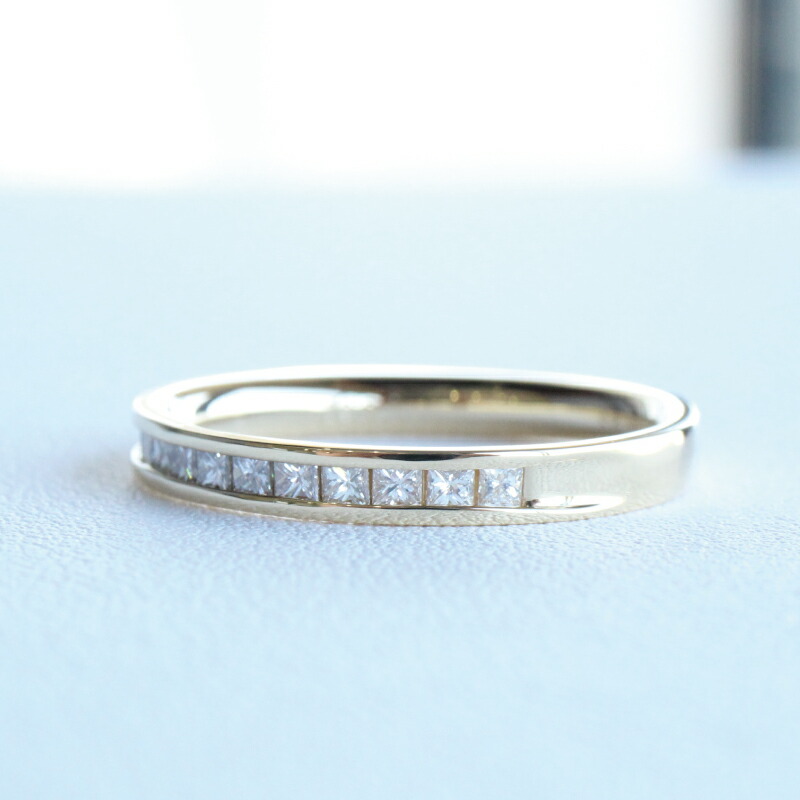 楽天市場】プリンセスカット ハーフ エタニティ K18 ゴールド ダイヤ