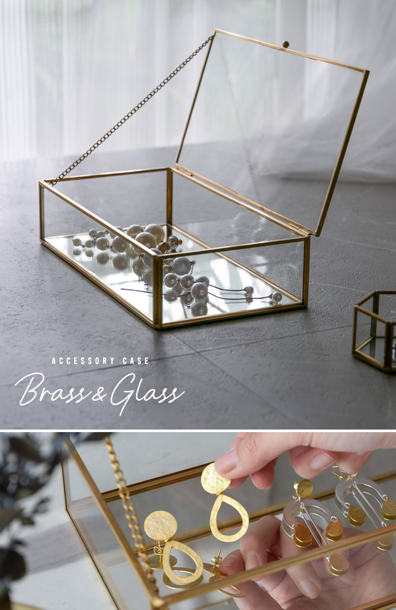 楽天市場】ガラスと真鍮でできた ジュエリーボックス ガラスボックス