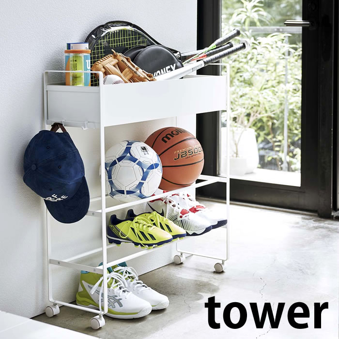 楽天市場】《ポイント5倍！》キャスター付き 玄関収納ラック タワー