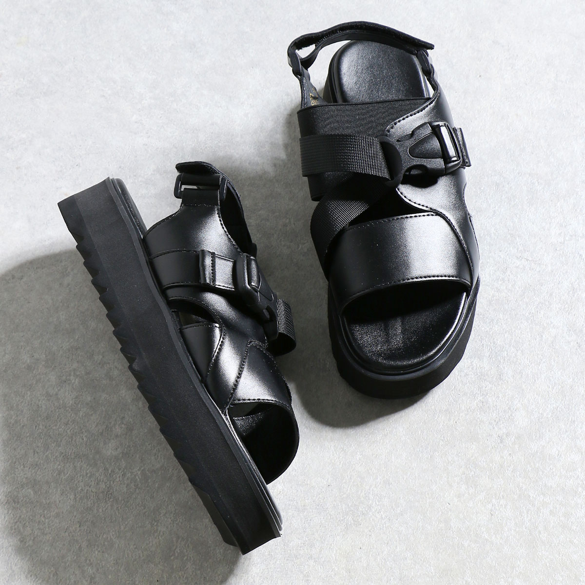楽天市場】サンダル メンズ 厚底 スポーツサンダル 黒 おしゃれ レザー