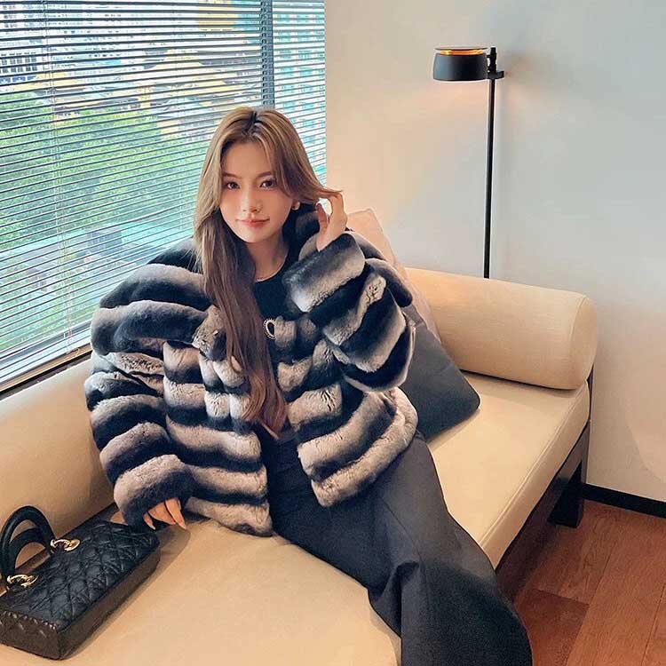 楽天市場】ジャケット レッキス ラビット リアルファー コート