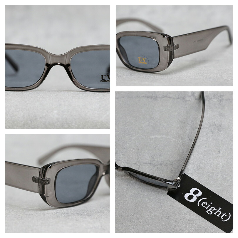 楽天市場】スクエアサングラス メンズ レディース 黒ぶち眼鏡全4色