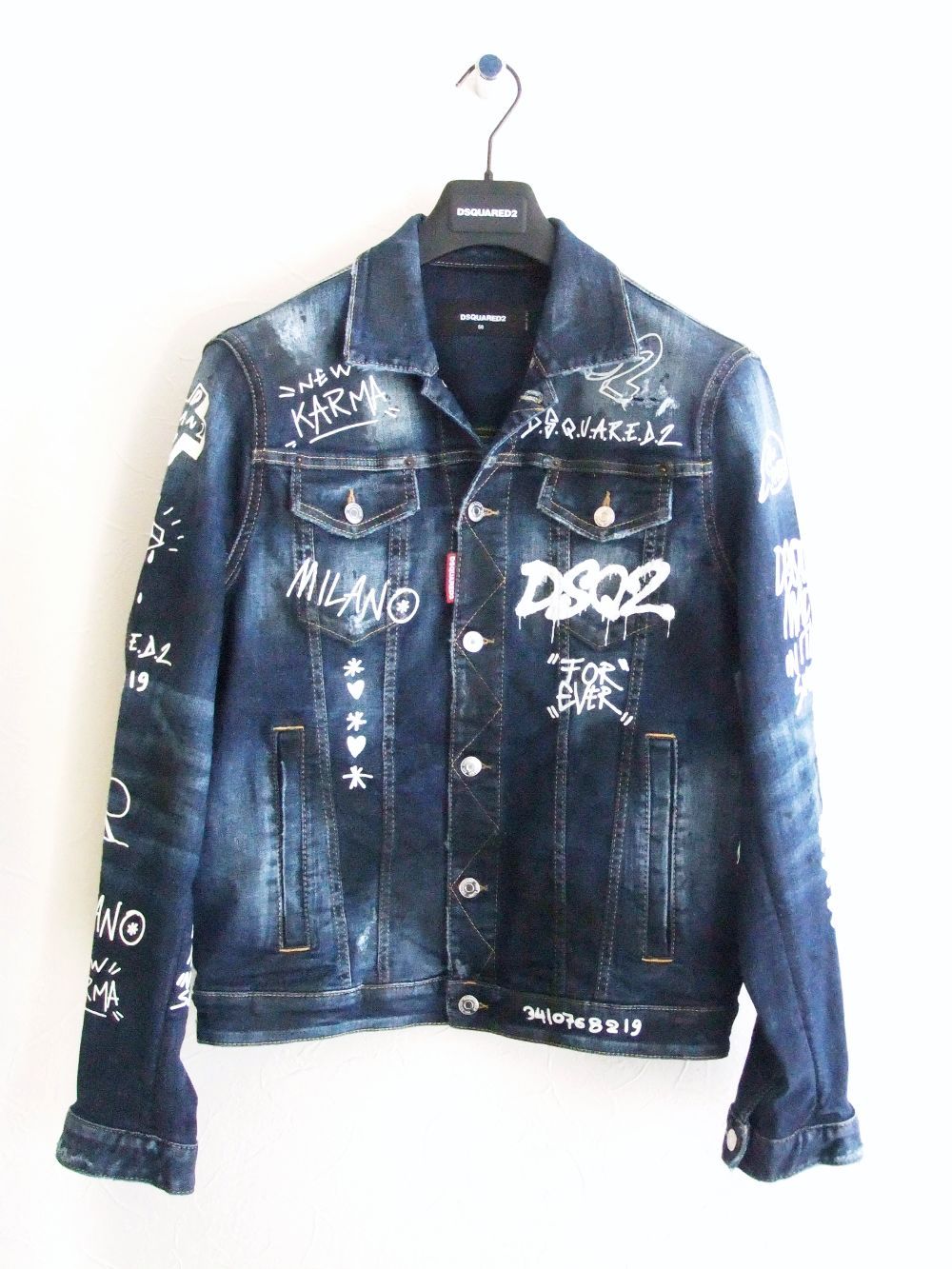 Dsquared2 - DARK GRAFFITI WASH DENIM JACKET ペイント デニム