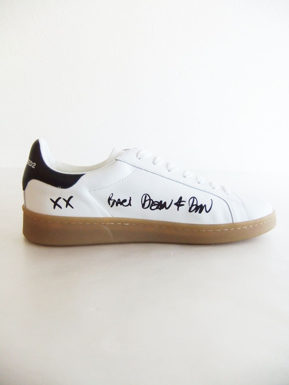 Dsquared2 - BOXER SNEAKERS (ホワイト) ロゴ レザースニーカー