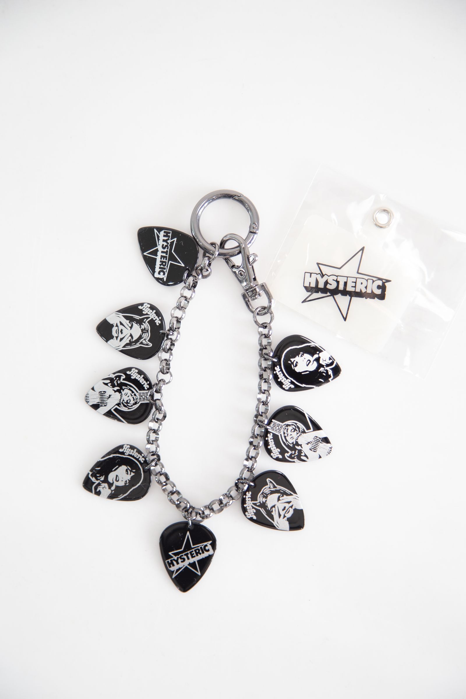 ヒステリックグラマー ギターピック マルチチェーン ブラック