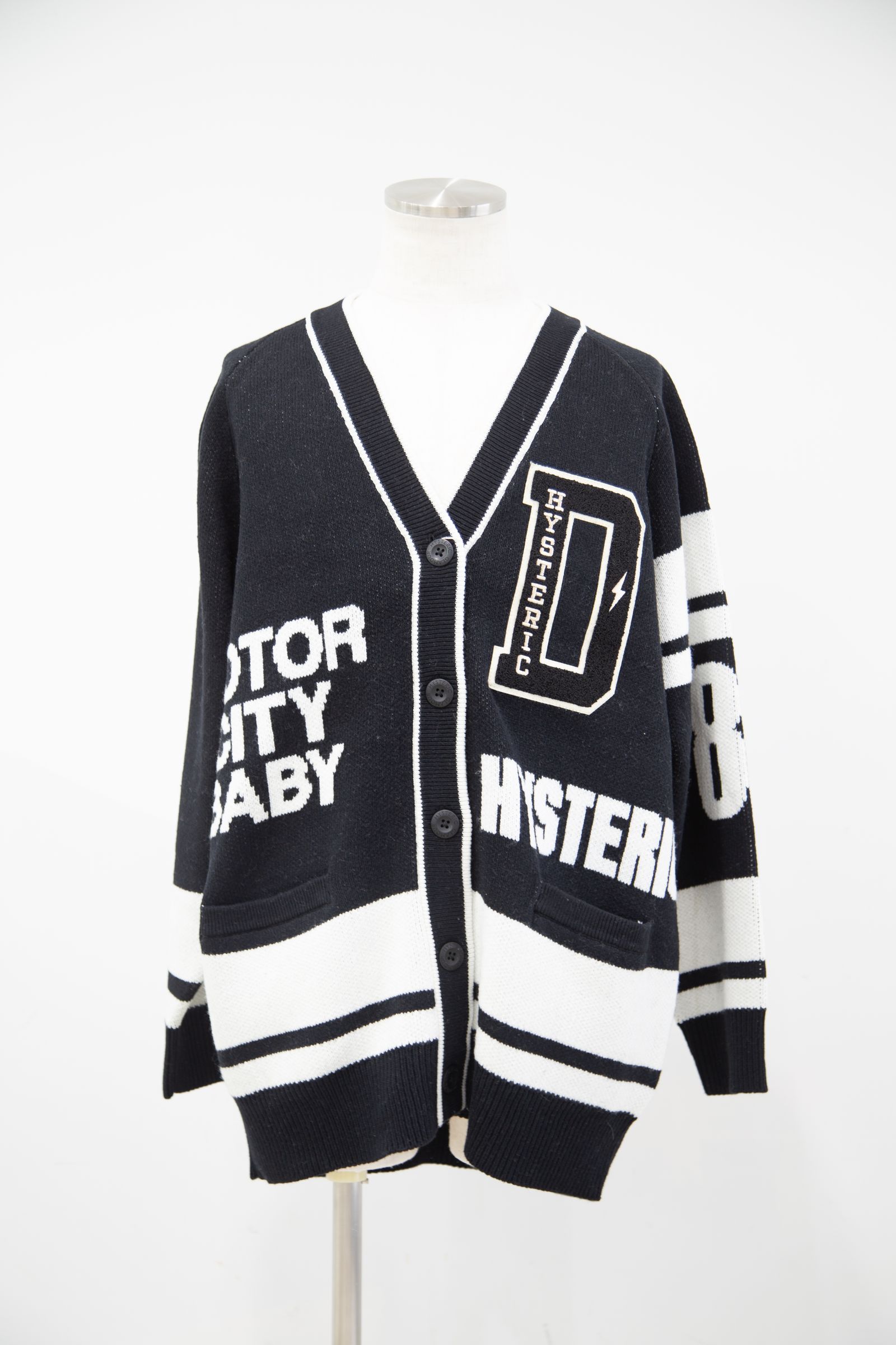 HYSTERIC GLAMOUR - MOTOR CITY BABYワッペンジャカード カーディガン