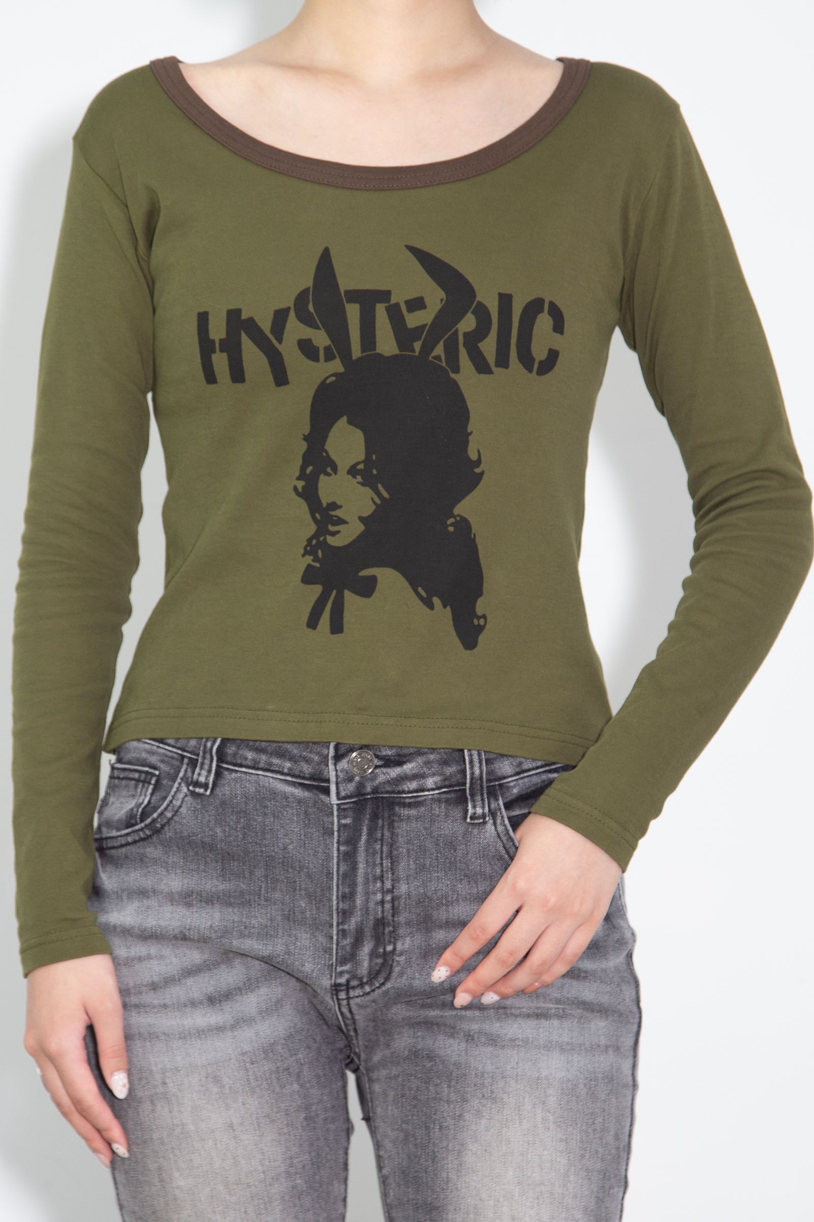 HYSTERIC GLAMOUR - [ラスト1点] BUNNY GIRLレースアップ チビTシャツ