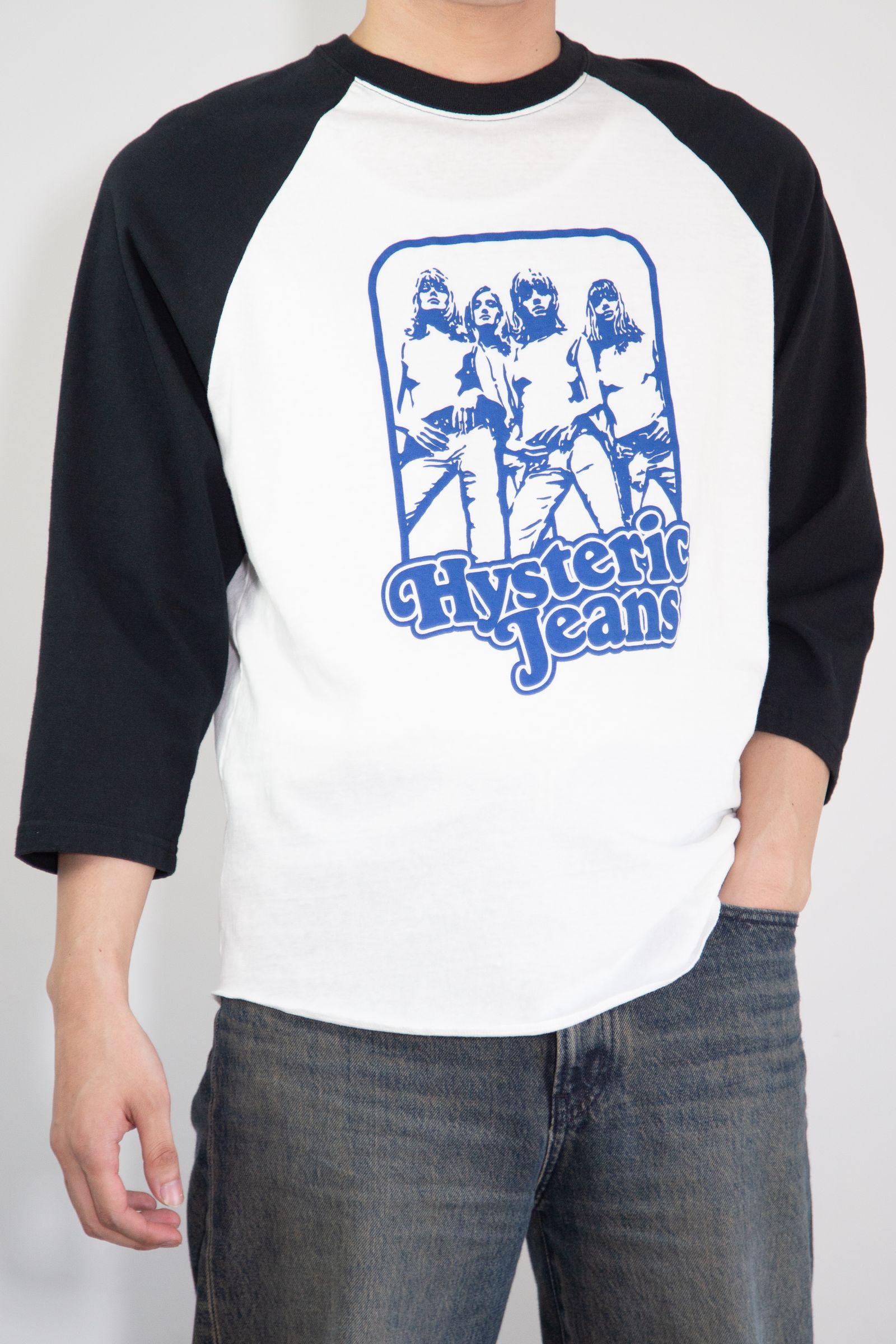 HYSTERIC GLAMOUR - HYSTERIC JEANS 七分袖Tシャツ / ブラック | Tempt