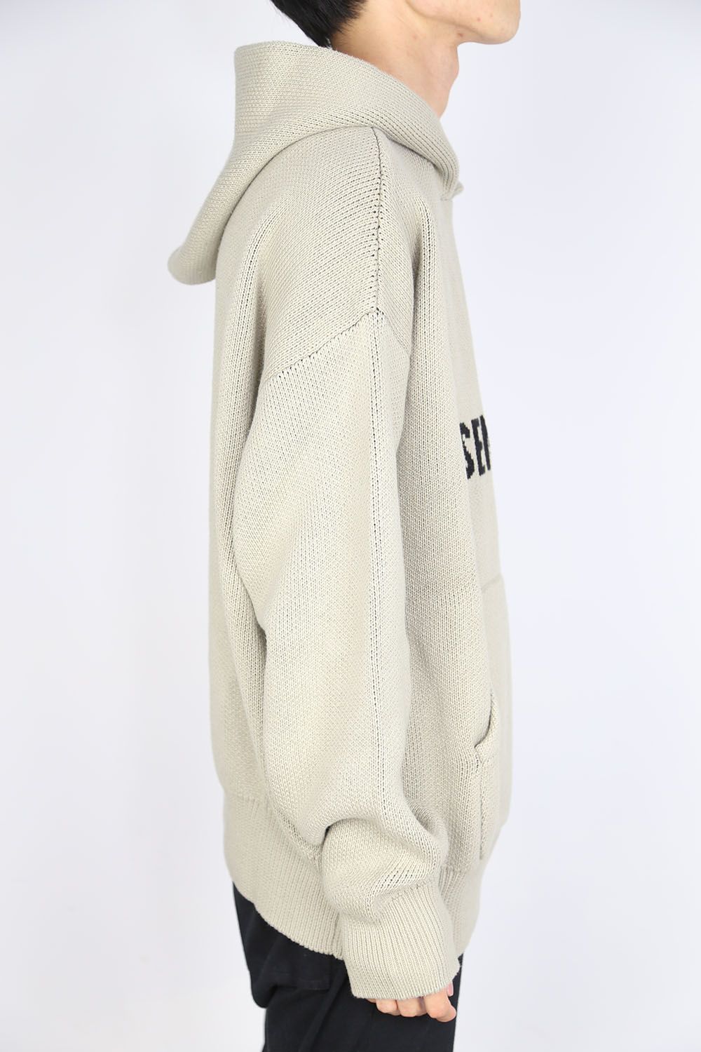 FOG ESSENTIALS - FRONT LOGO KNIT HOODIE / モス | Tempt