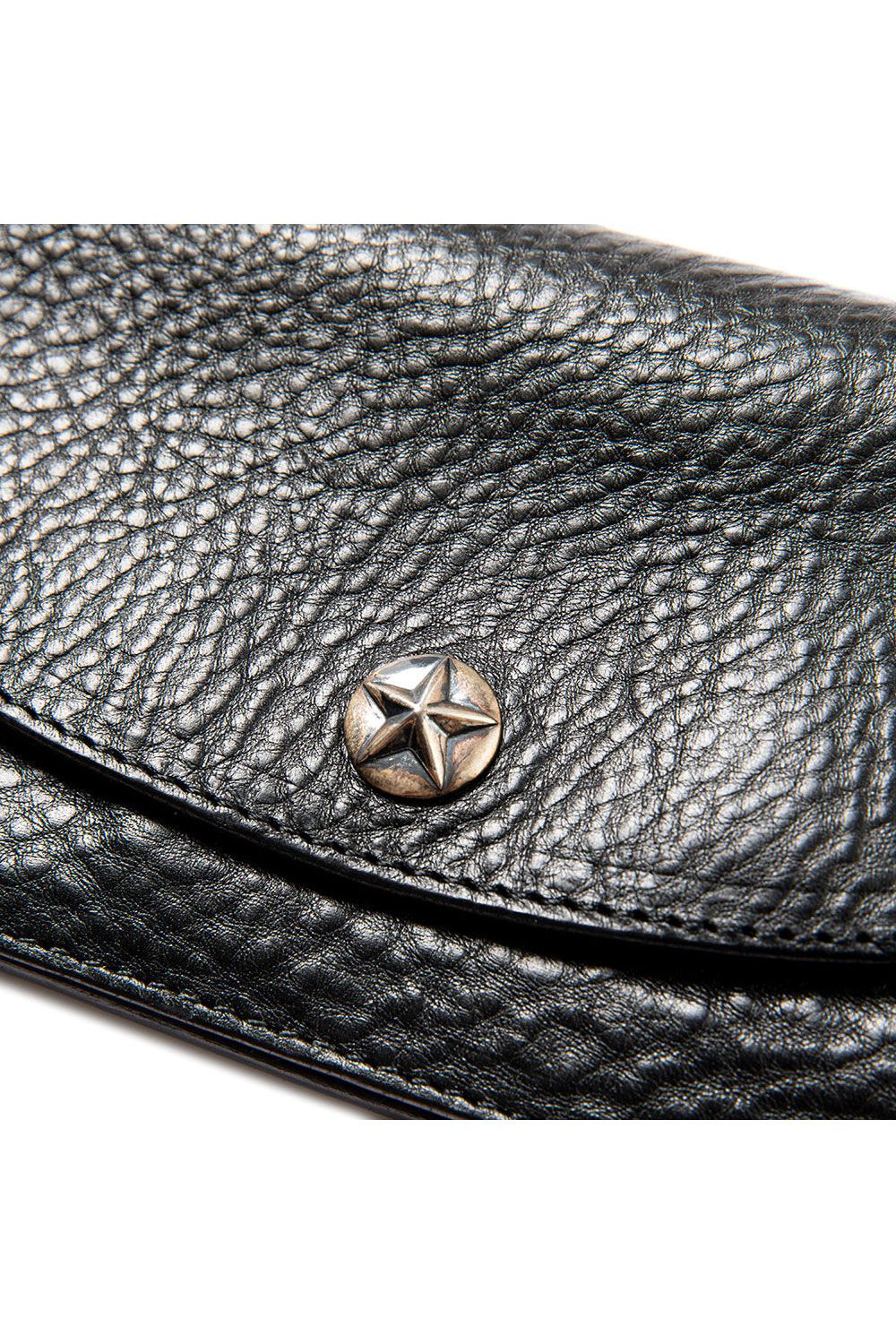 CALEE - SILVER STAR CONCHO LEATHER LONG WALLET / ブラック | Tempt