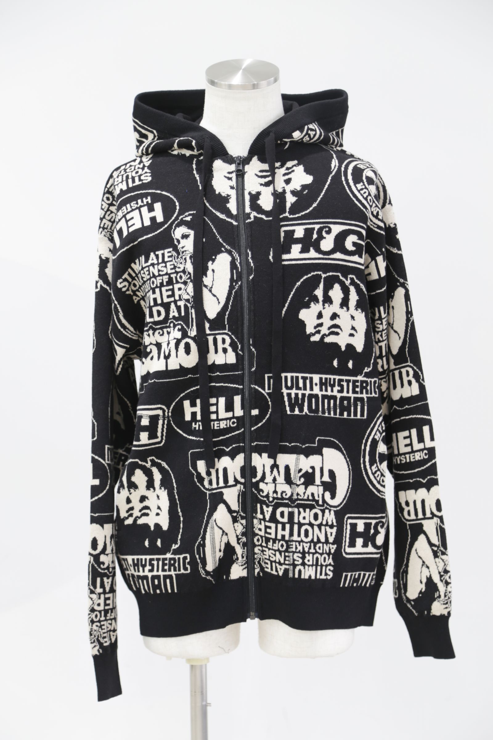 HYSTERIC GLAMOUR - SUPER HYS柄ジャカード パーカー / ブラック | Tempt