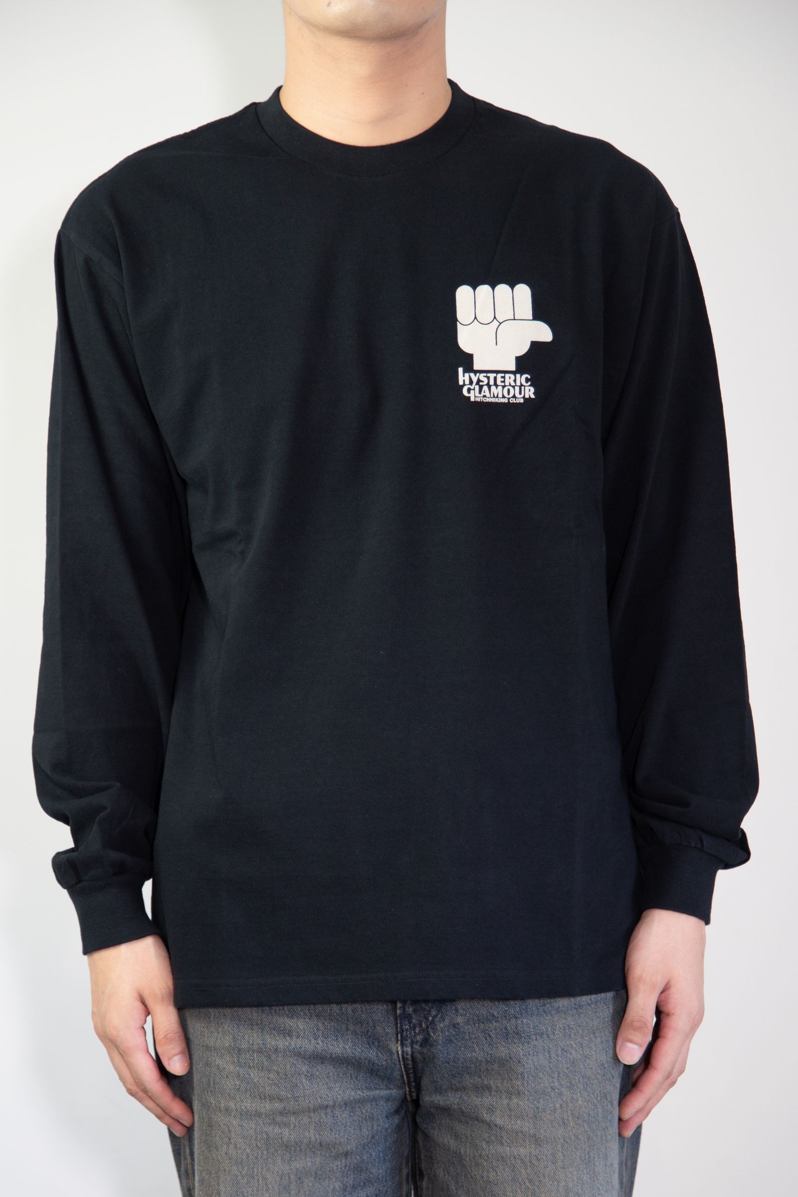 HYSTERIC GLAMOUR - HYS HITCHHIKING CLUB Tシャツ / ブラック | Tempt