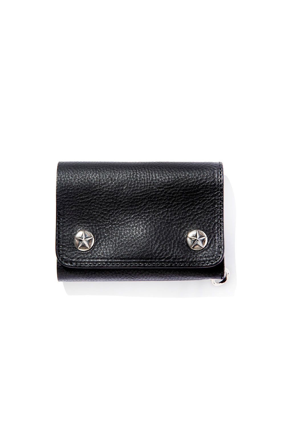 CALEE - SILVER STAR CONCHO FLAP LEATHER HALF WALLET / ブラック | Tempt