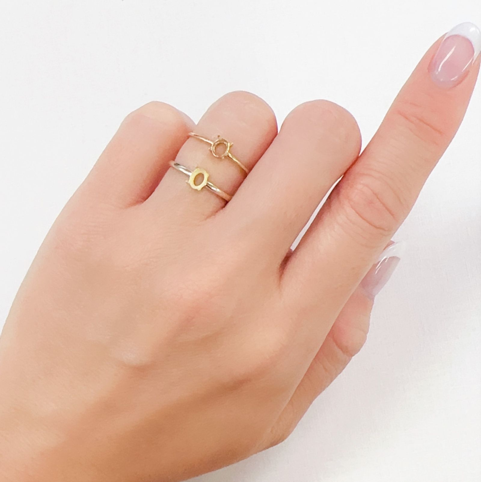 K18リング用空枠 オーバル爪留め つやあり 4×5mm用 [220314729] | TOP