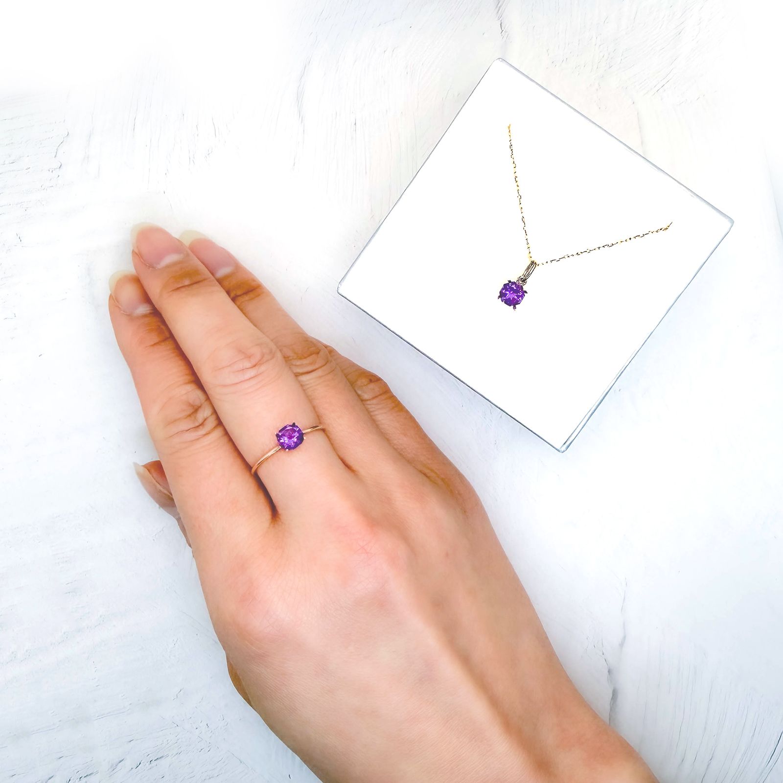 ◇オクタゴンカット・ペアセット◇アメジスト(宝石名アメシスト