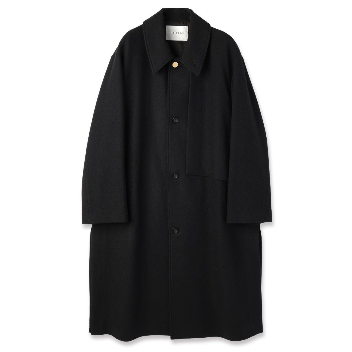 CULLNI - 【残り一点】Lamb Wool Melton Layered Long Coat | ACRMTSM