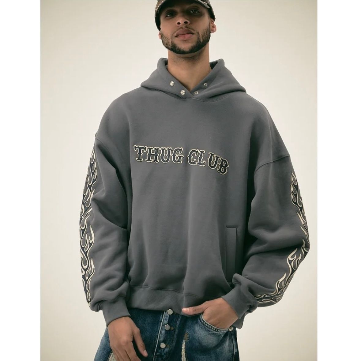 Thug Club - 【残り一点】Leather Flame Hoodie | ACRMTSM ONLINE STORE