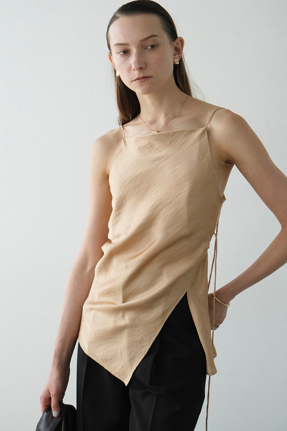 CLANE ドレープサテンキャミソール アイボリー サイズ1 CLANE