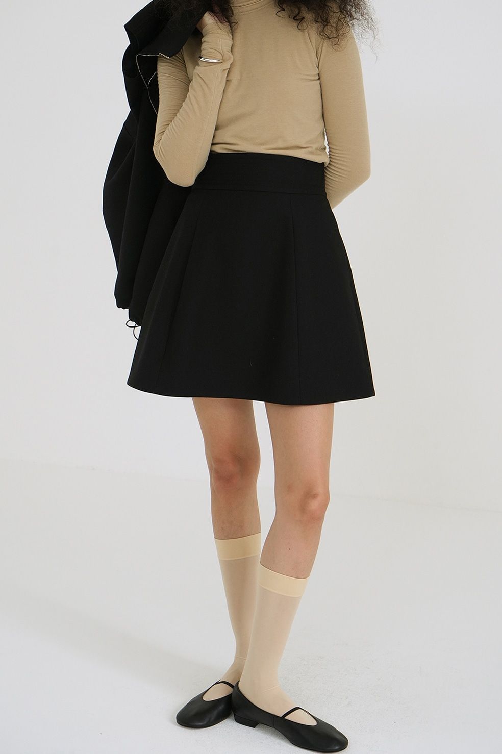 CLANE - ミニスカート - WIDE BELT CONSTRUCTIVE MINI SKIRT - BLACK