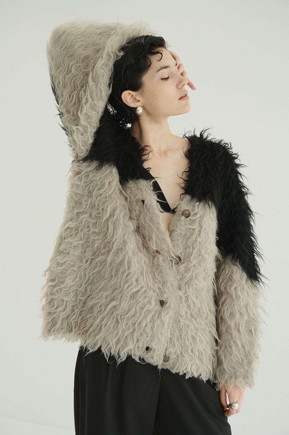 CLANE - シャギーニットカーディガン - BI COLOR SHAGGY KNIT CARDIGAN