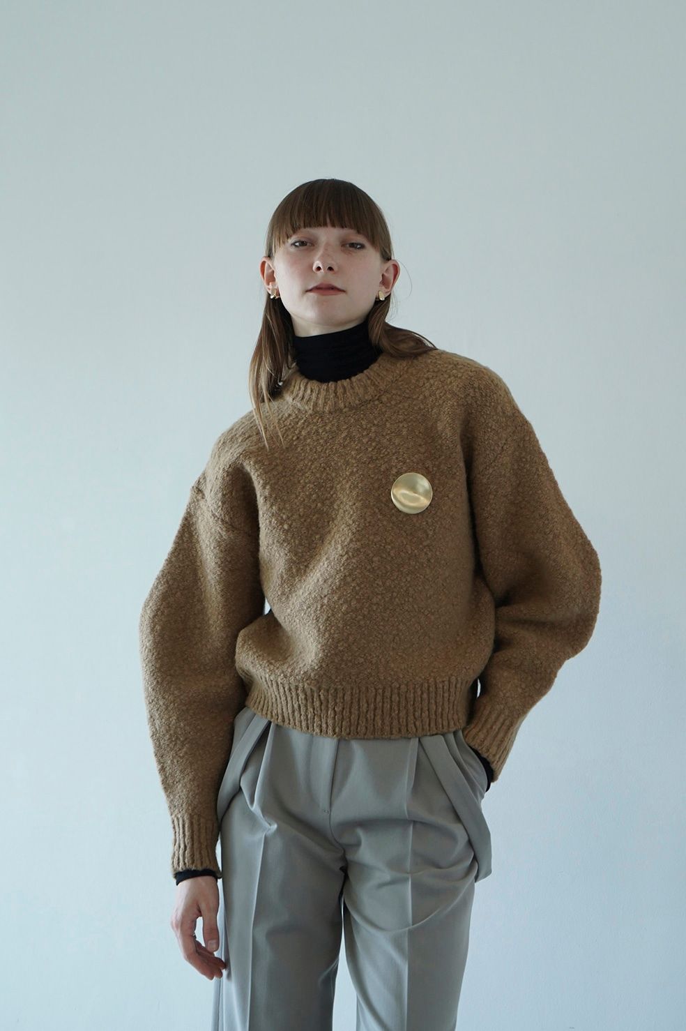 CLANE - ブローチ セット ソフトスラブ ニットトップス - BROOCH SET