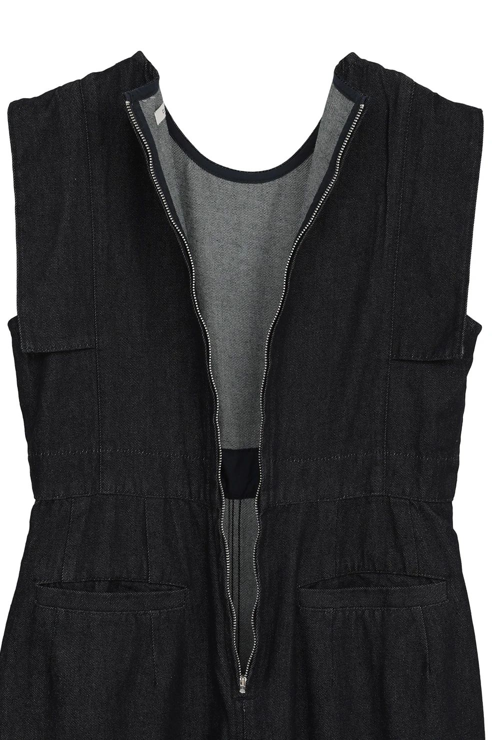 CLANE - スクエア―スリーブ デニムオールインワン - SQUARE SLEEVE