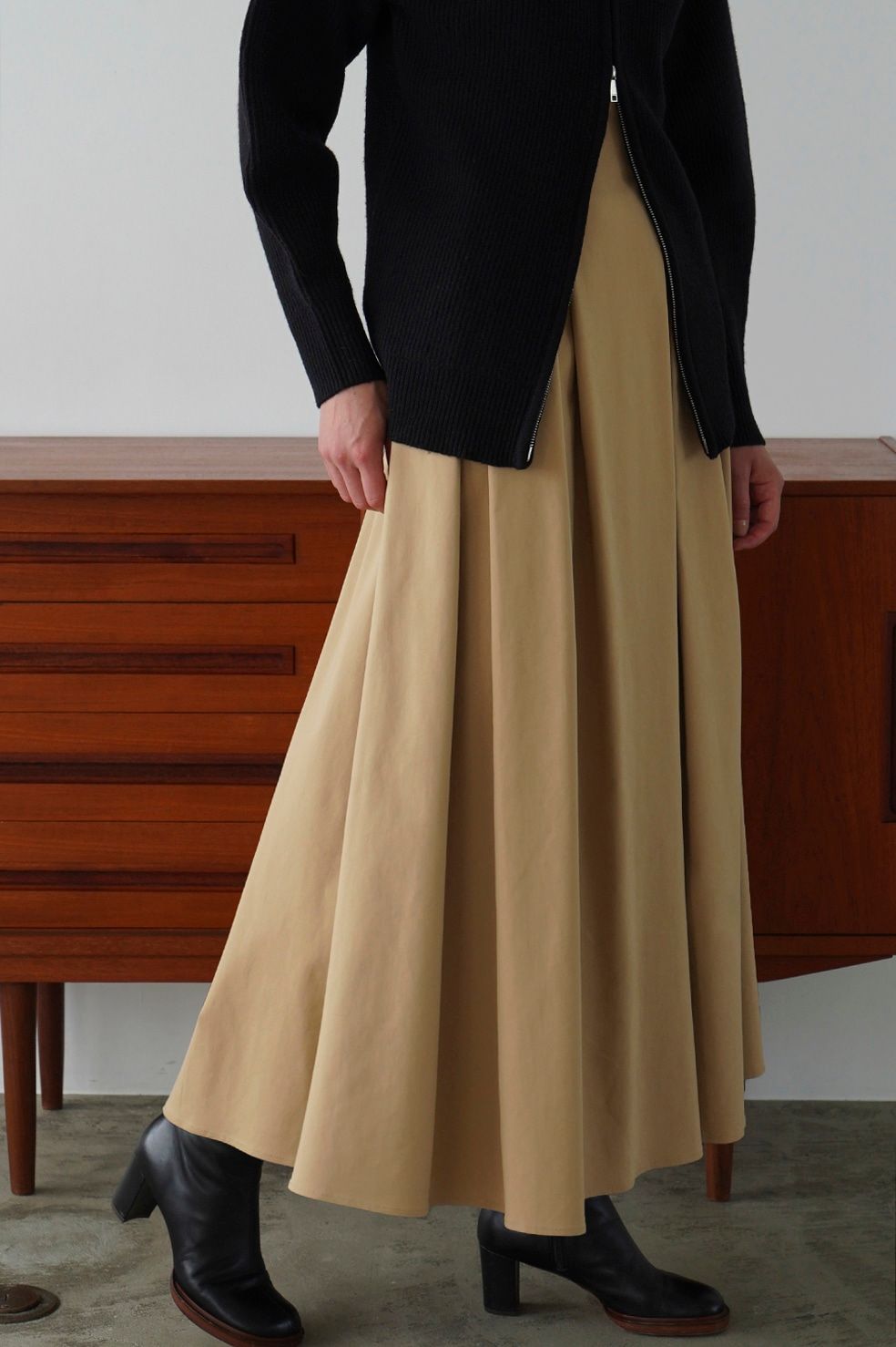 CLANE - ハイウエスト ボリューム マキシ スカート - HIGH WAIST