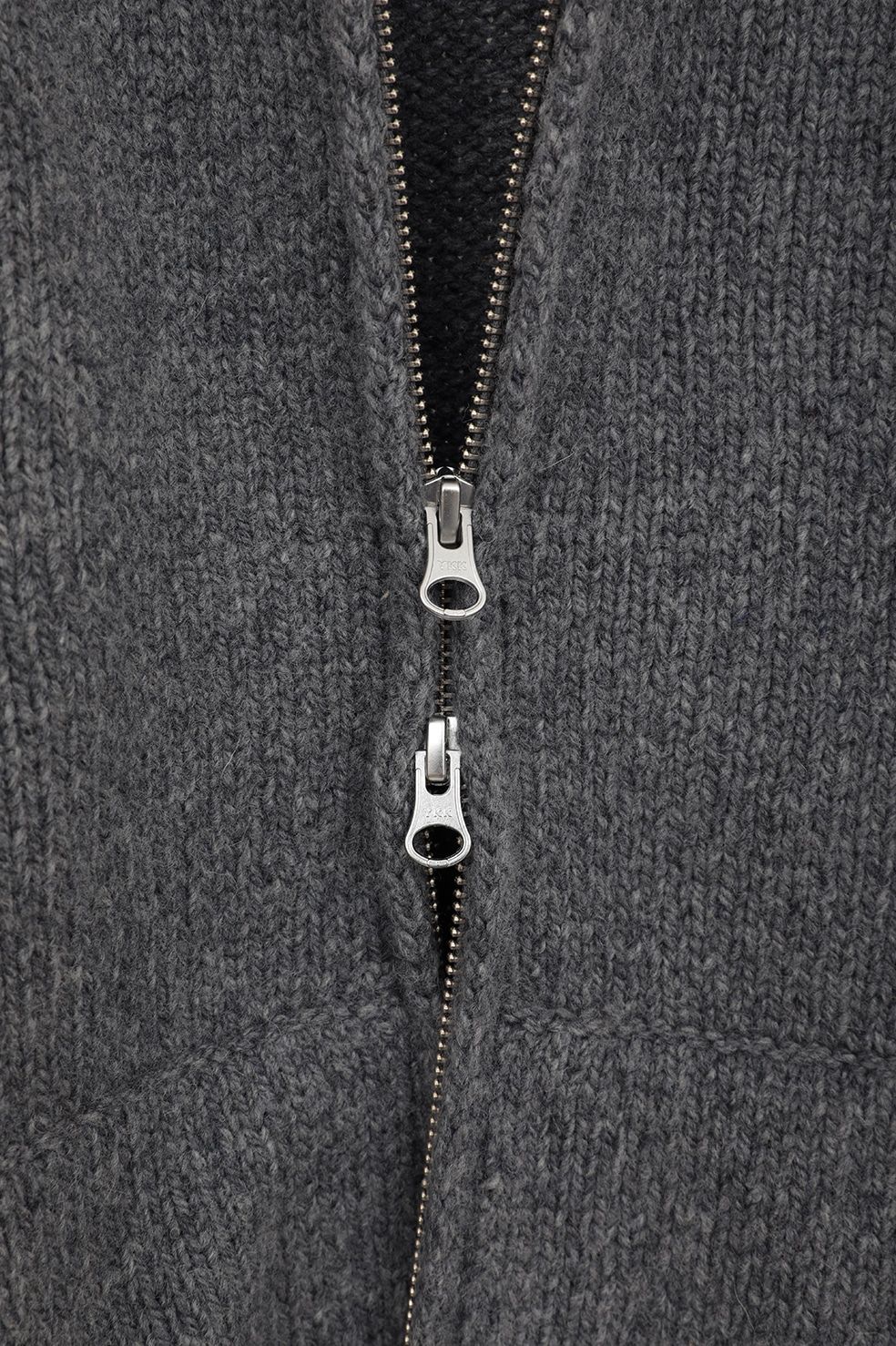 CLANE - ポケット ジップ ニット｜ POCKET ZIP KNIT TOPS (GREY