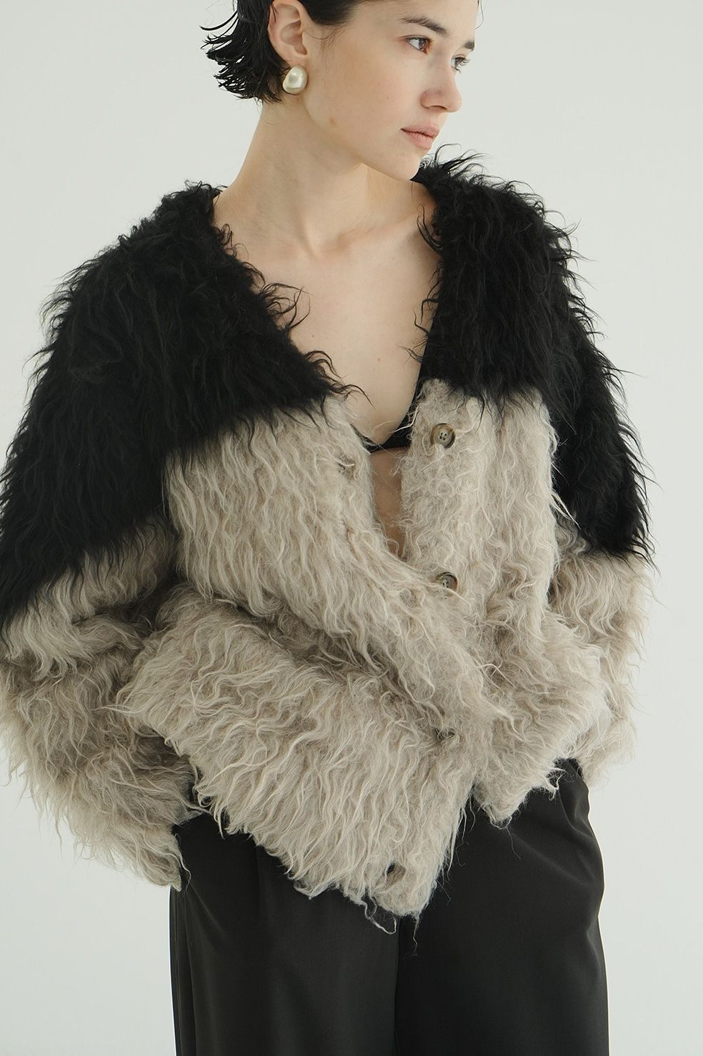 CLANE - シャギーニットカーディガン - BI COLOR SHAGGY KNIT CARDIGAN