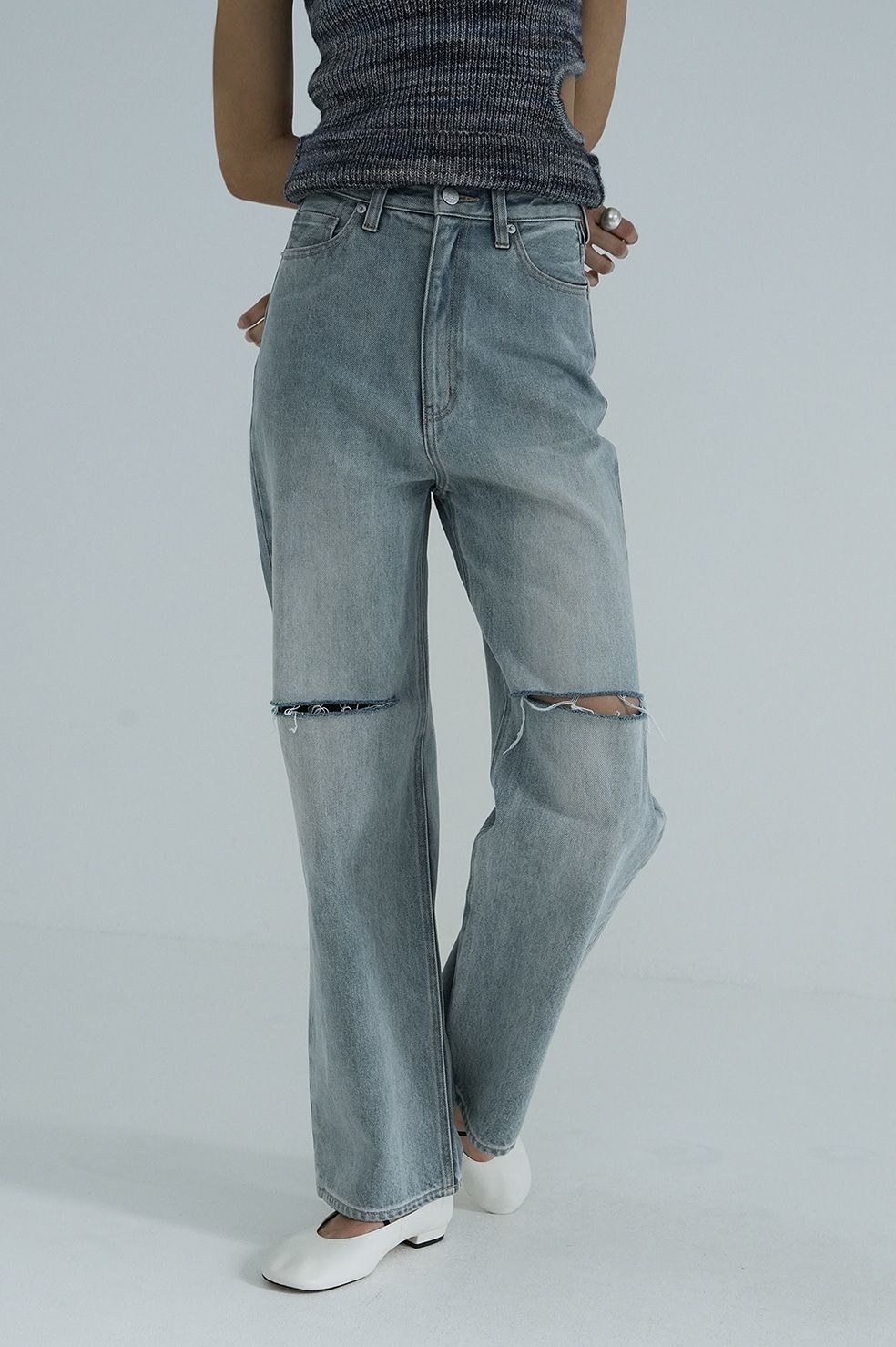 新品未使用 CLANE SLIT HEM DENIM PANTS サイズ2 SECOND DENIM PANTS