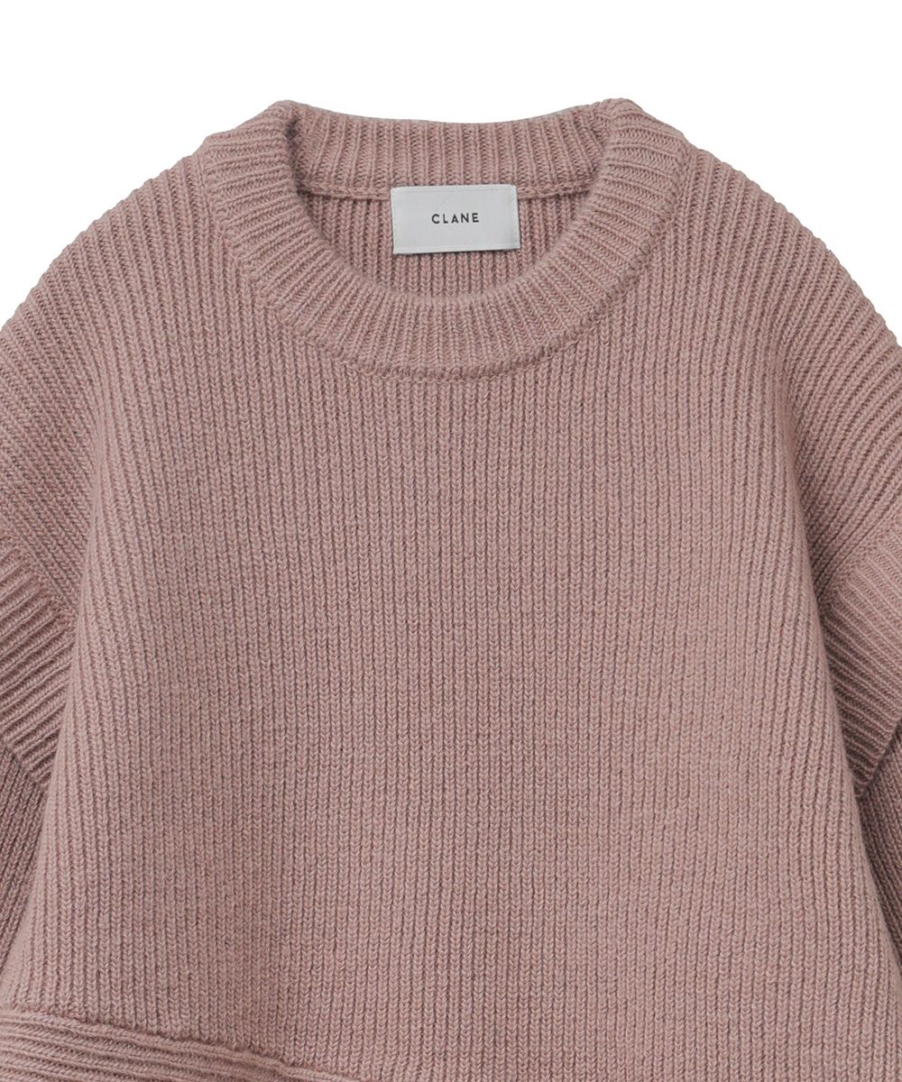 CLANE - 2WAY SLANT KNIT TOPS - スラントニットトップス - PINK