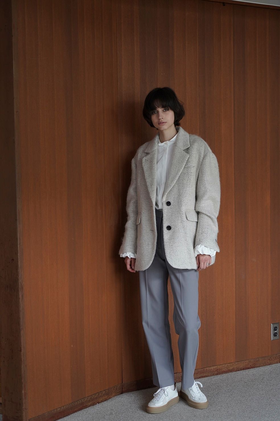 CLANE - ミックスシャギー オーバー テーラードジャケット - MIX