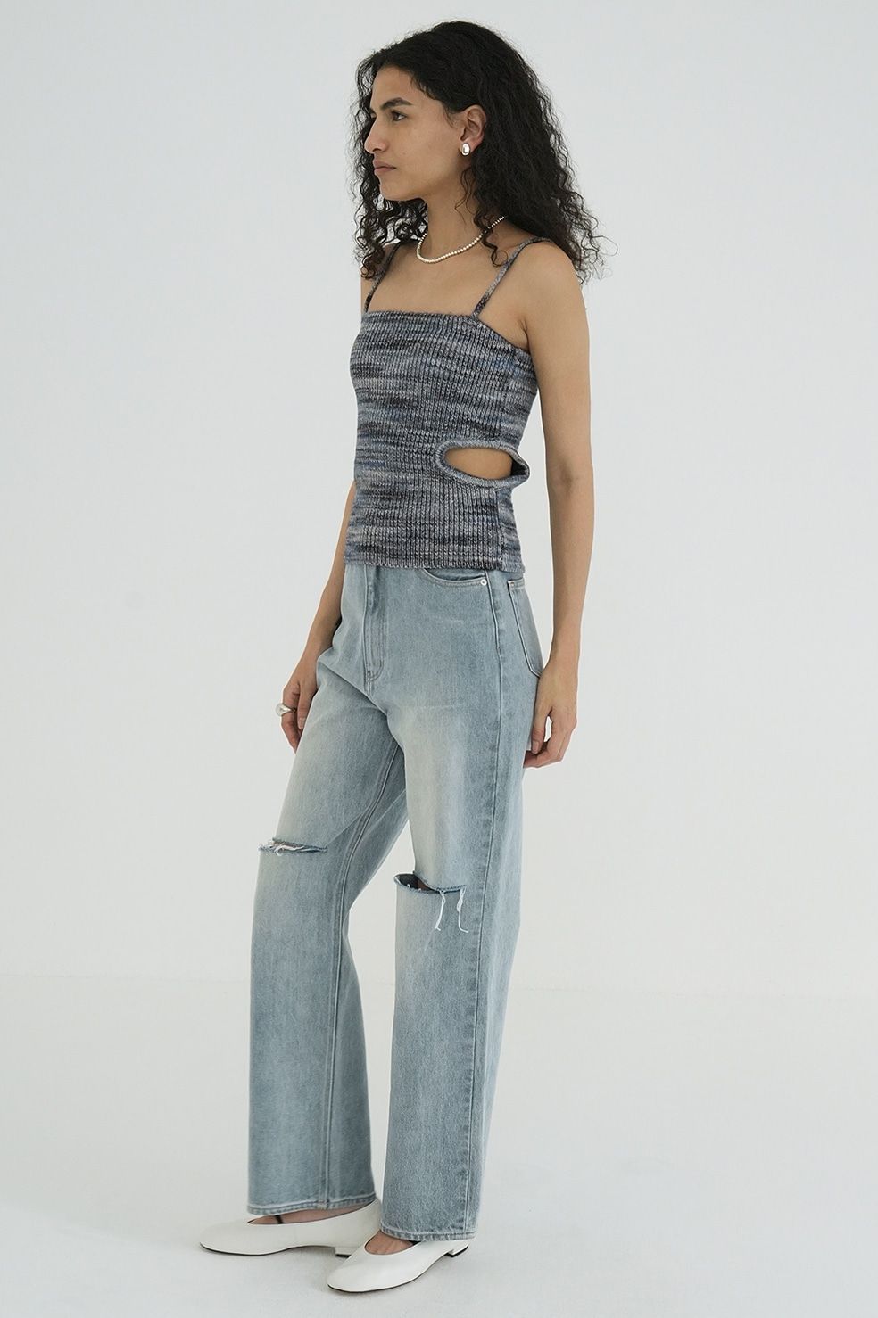 CLANE - SLASH CUT DENIM PANTS INDIGO - スラッシュカット デニム