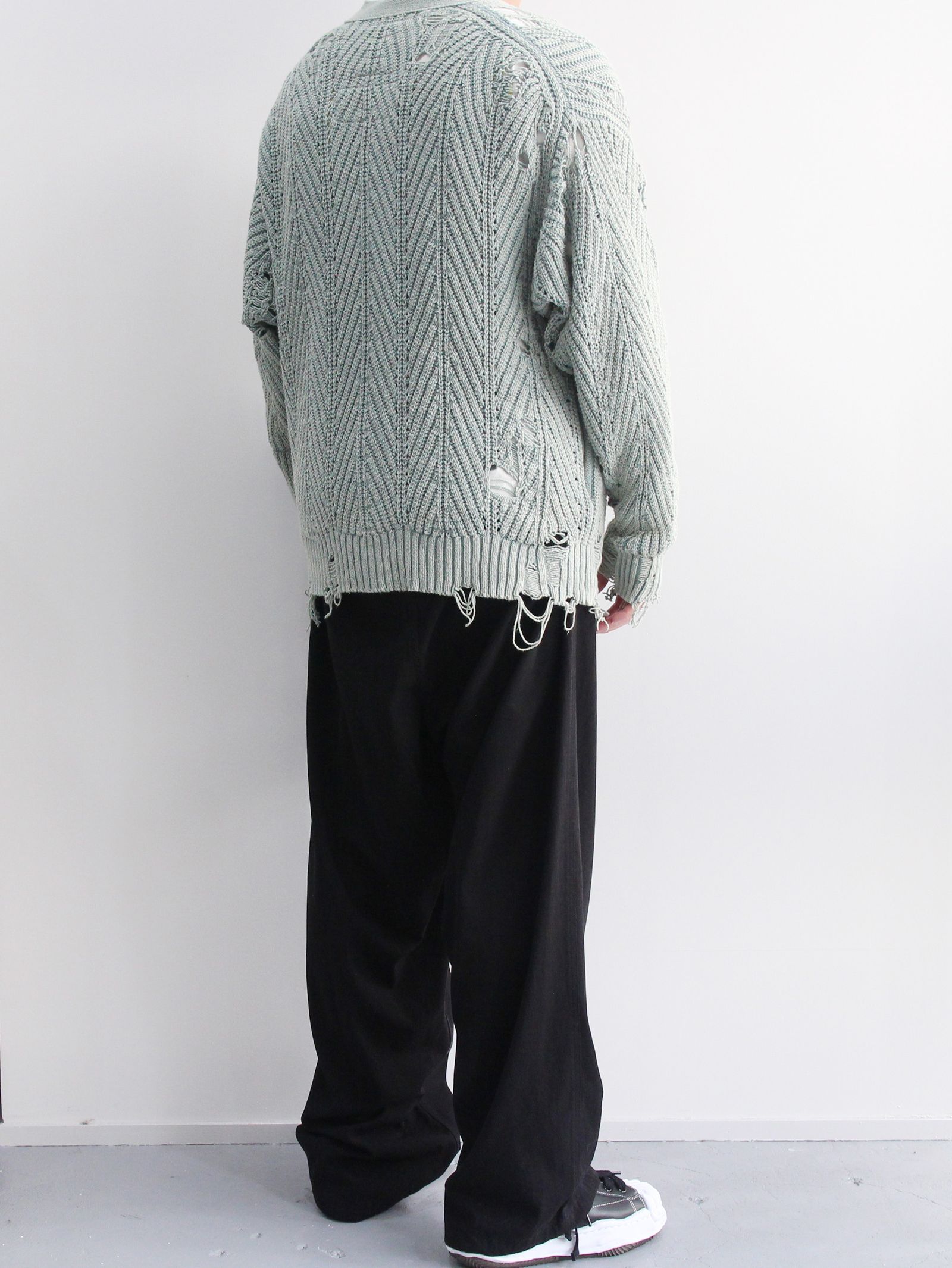 23SS メゾンミハラヤスヒロの新作ダメージニットコーデ | 1364