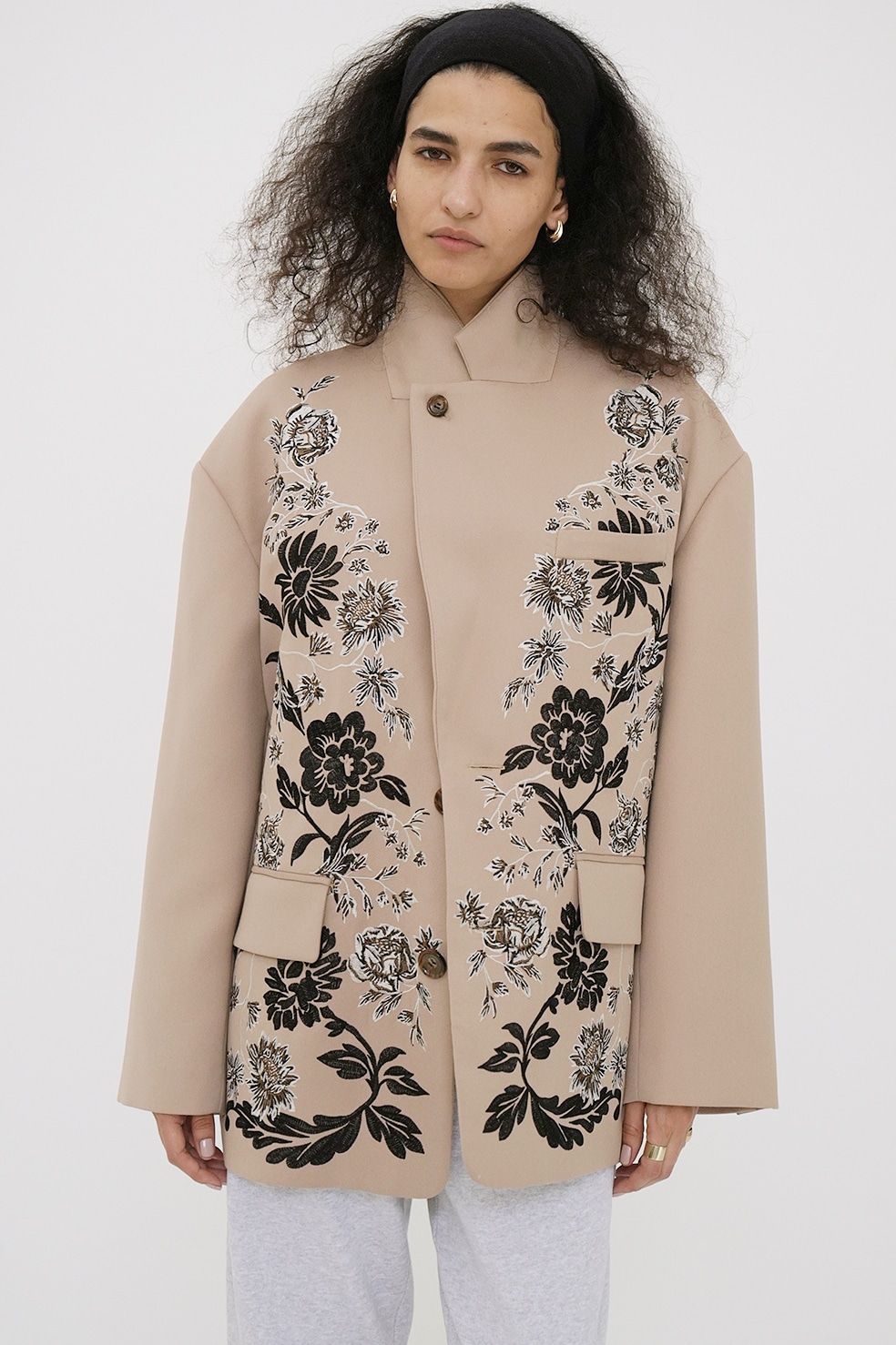 CLANE - オリジナルテーラードジャケット - FLOWER EMBROIDERY