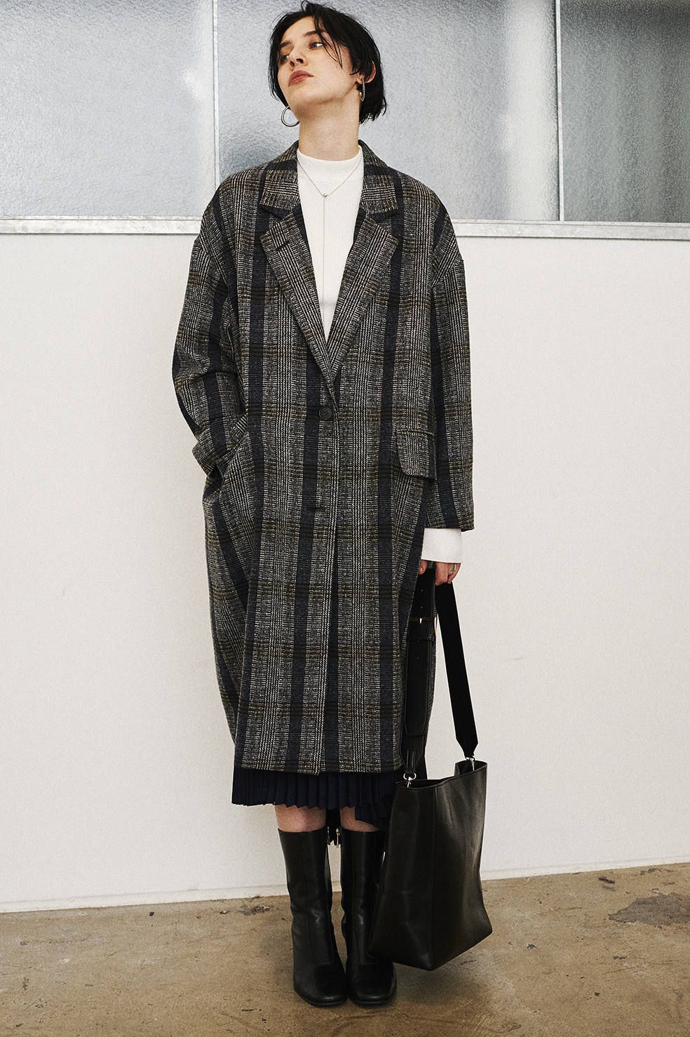 CLANE - オーバーチェスターチェックコート - OVER CHESTER CHECK COAT