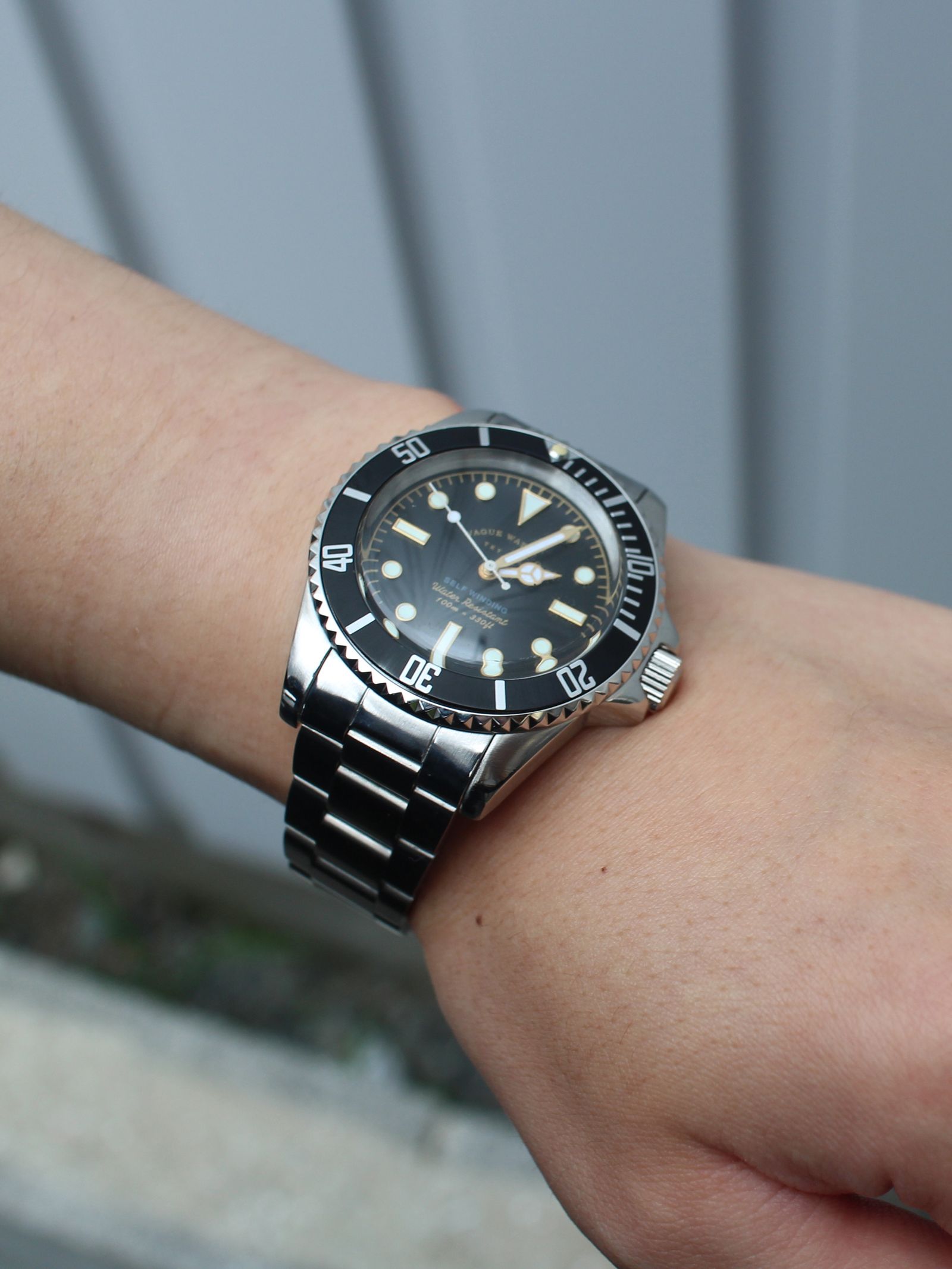 VAGUE WATCH CO. - GRY FAD -Depths Black - 自動巻き ダイバーズ