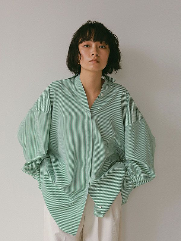 ETRE TOKYO - オーバーサイズギャザーシャツ - PINK | ADDICT WEB SHOP