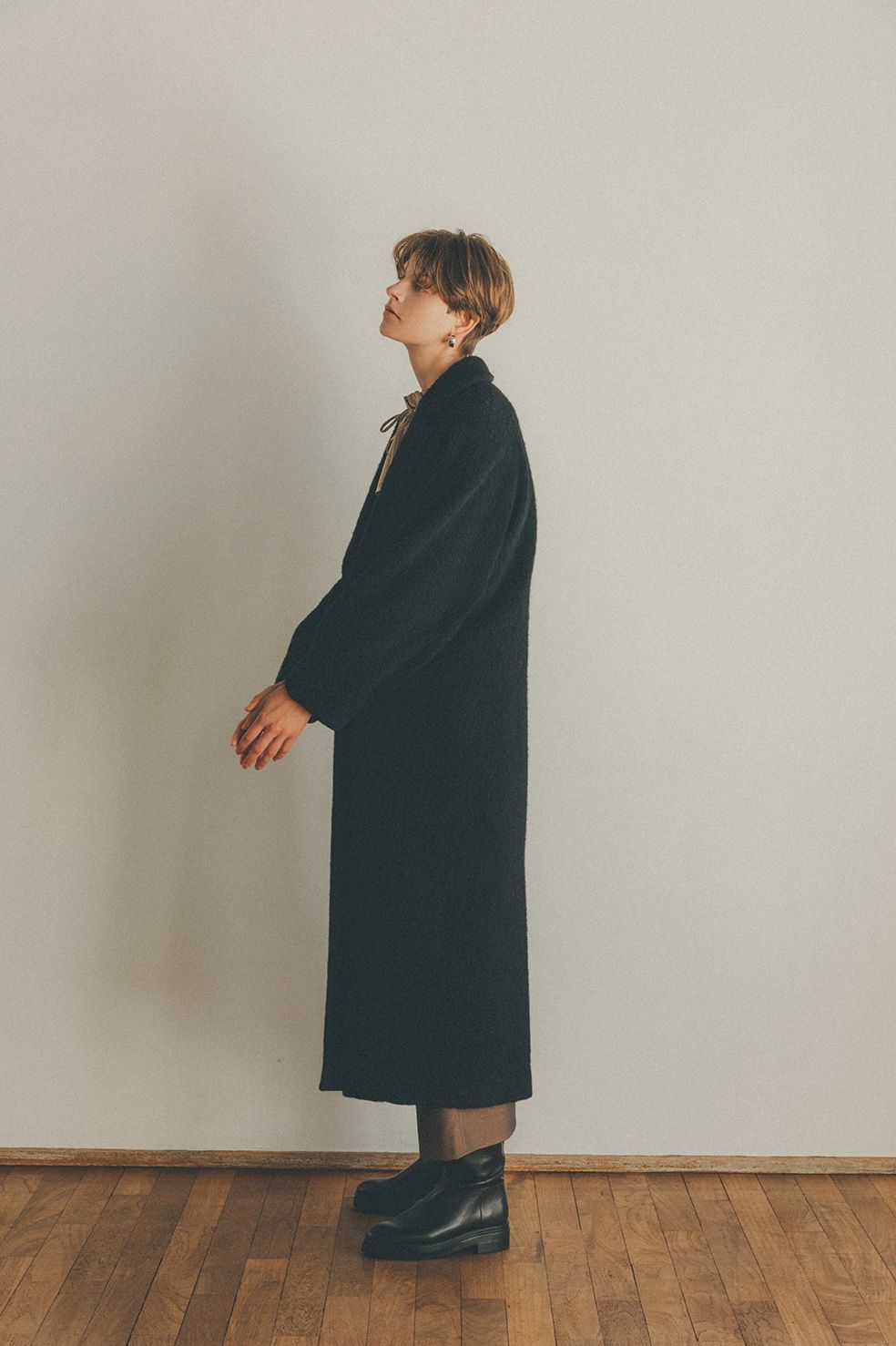 CLANE - ダブルウールロングコート - DOUBLE WOOL LONG COAT - BLACK