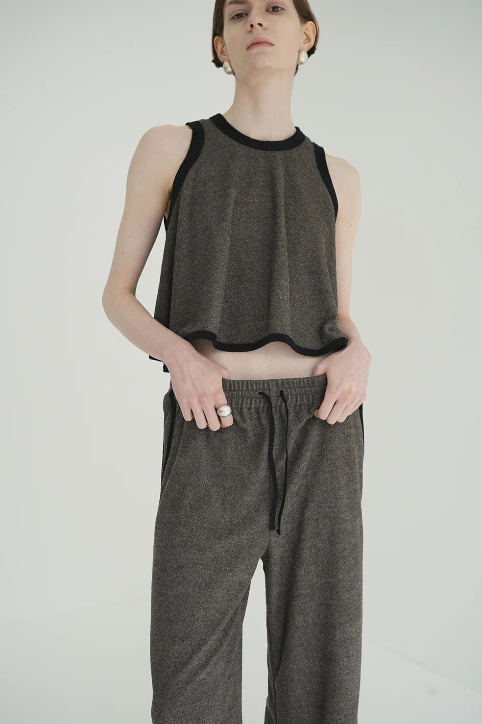 CLANE - パイル フレアショートトップス - PILE FLARE TANK TOPS